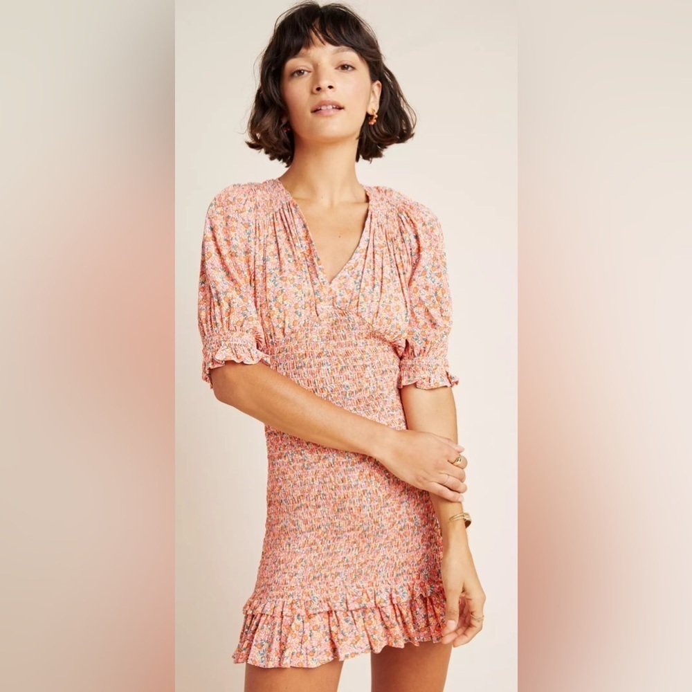 Faithfull Margherita Smocked Mini Dress